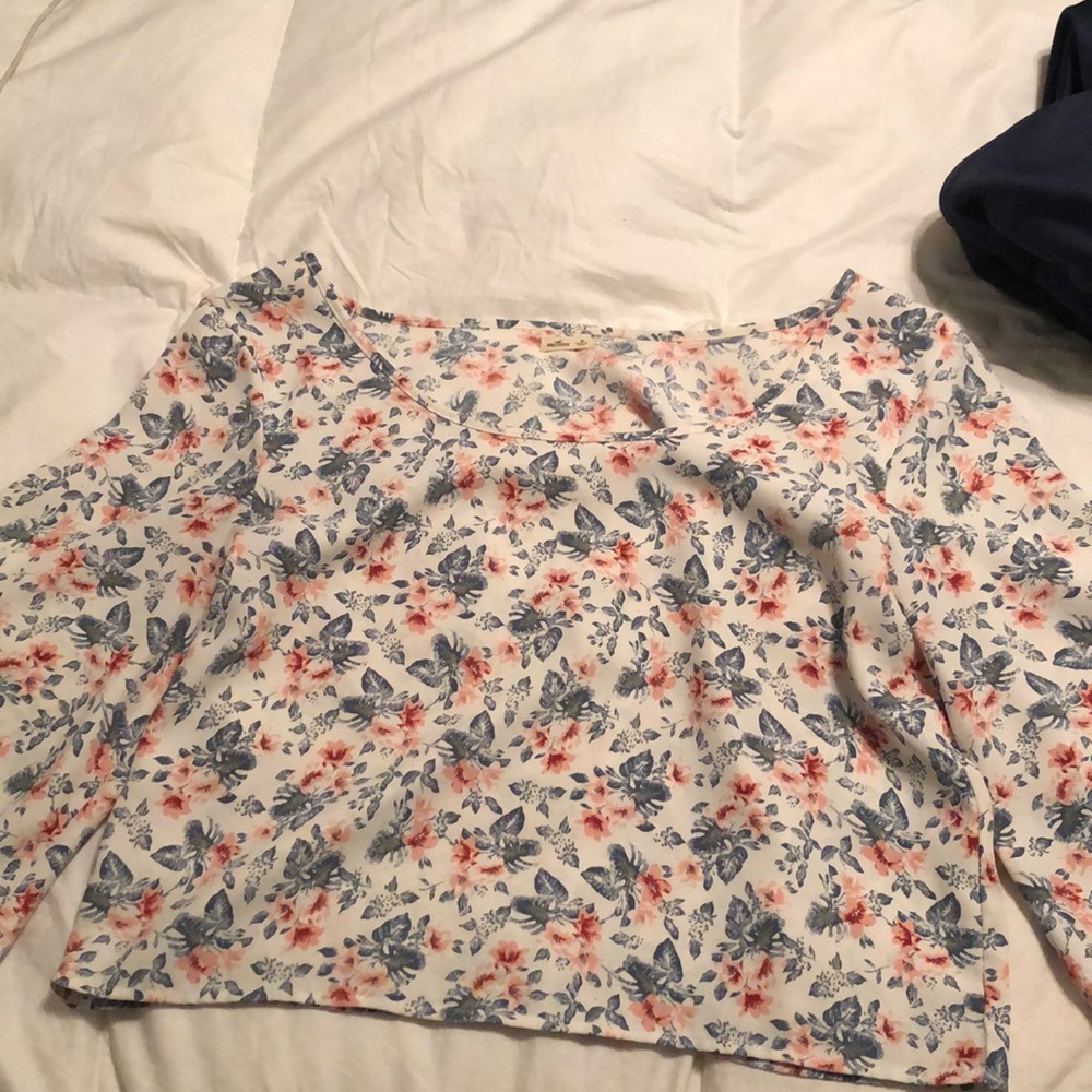 silky cropped long sleeve shirt